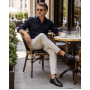 pantofi barbati eleganti negri din piele naturala fara siret GKR818EN